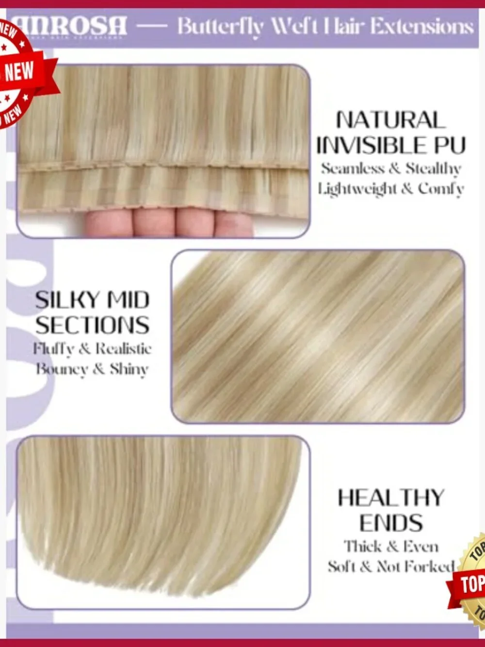 20 Inch Human Hair Extensions Straight Invisible Weft 50G